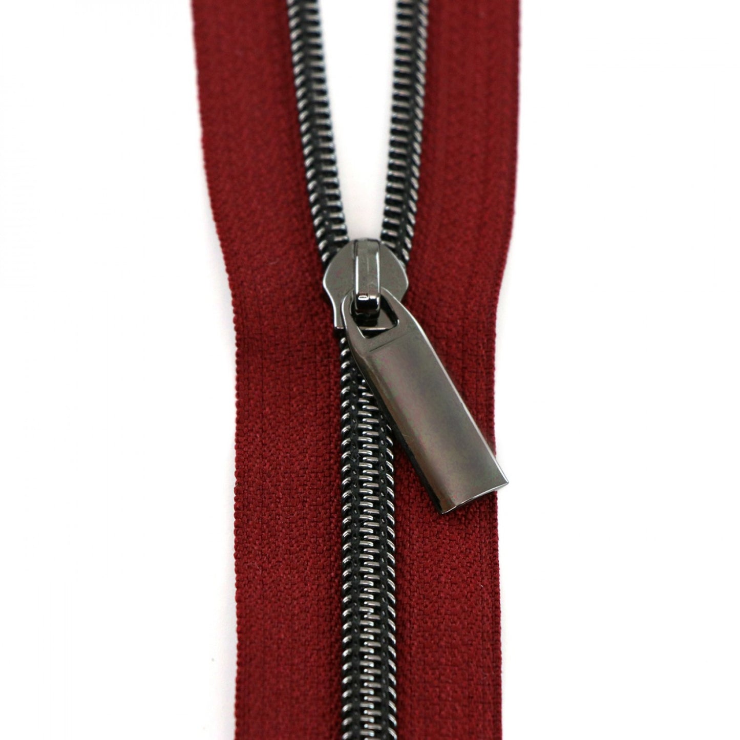 Nylon Coil Zippers: 3 Yards with 9 Pulls Burgundy #5 - Special Order - Multiple Colors