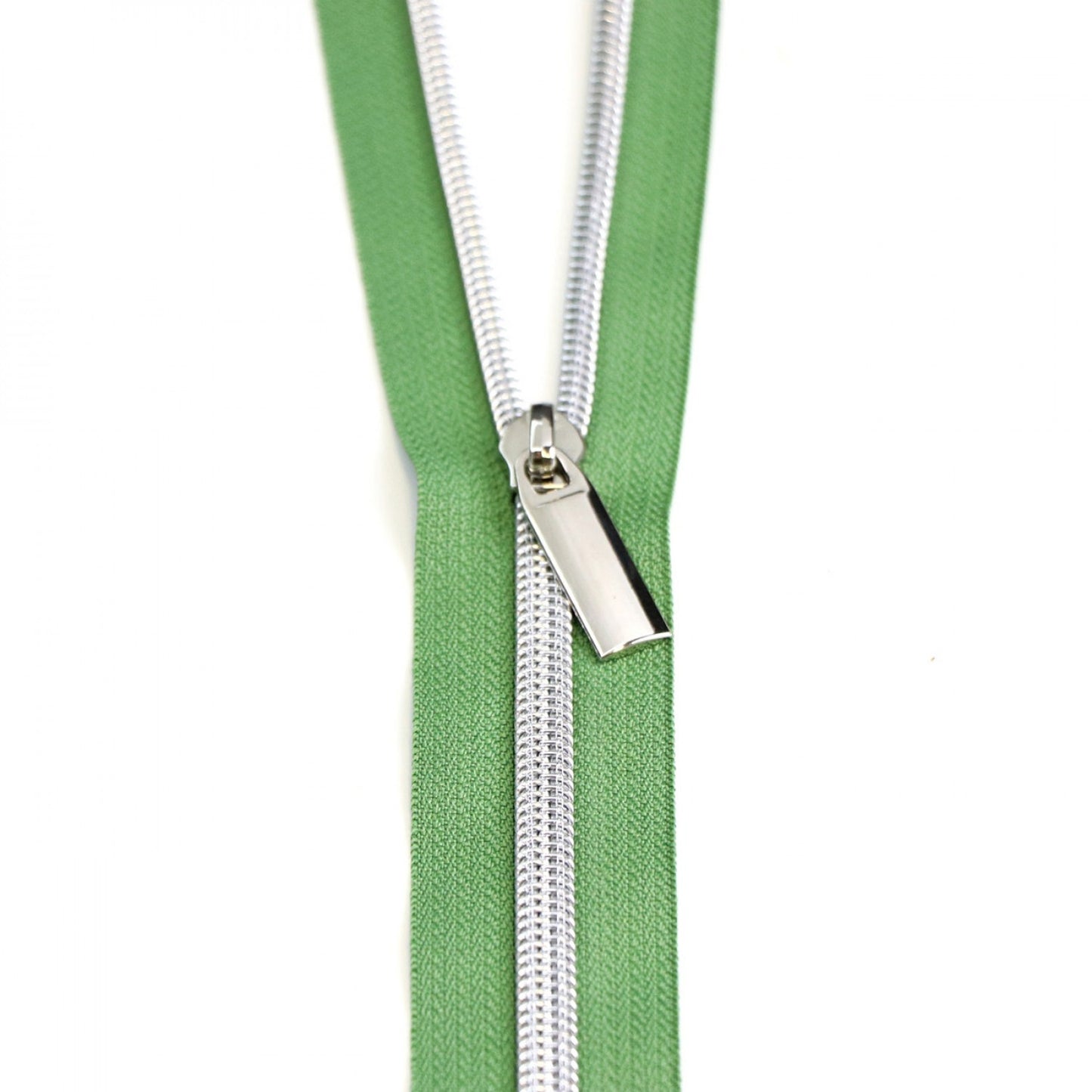 Nylon Coil Zippers: 3 Yards with 9 Pulls Green #5 - Special Order - Multiple Colors