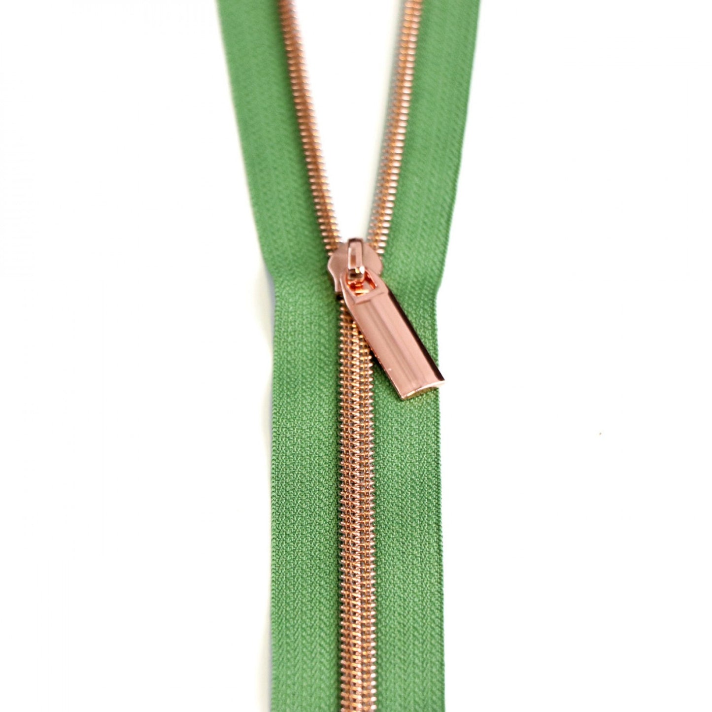 Nylon Coil Zippers: 3 Yards with 9 Pulls Green #5 - Special Order - Multiple Colors