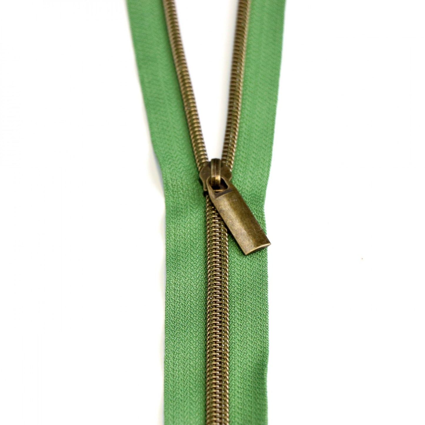 Nylon Coil Zippers: 3 Yards with 9 Pulls Green #5 - Special Order - Multiple Colors