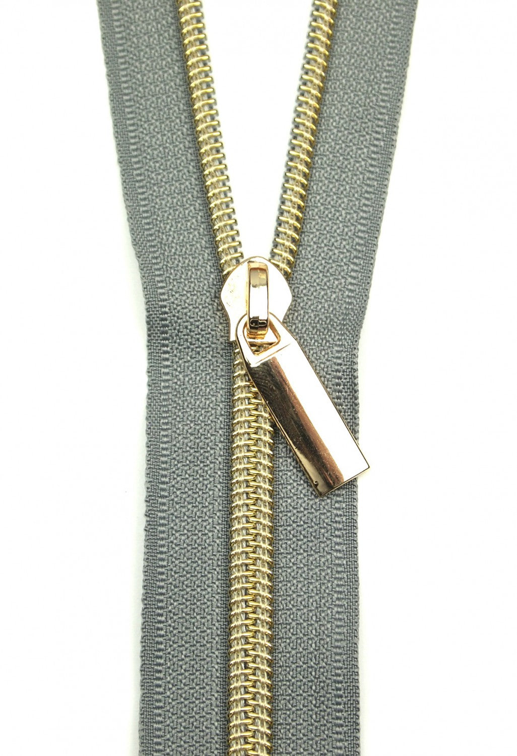 Nylon Coil Zippers: 3 Yards with 9 Pulls Grey #5 - Special Order - Multiple Colors