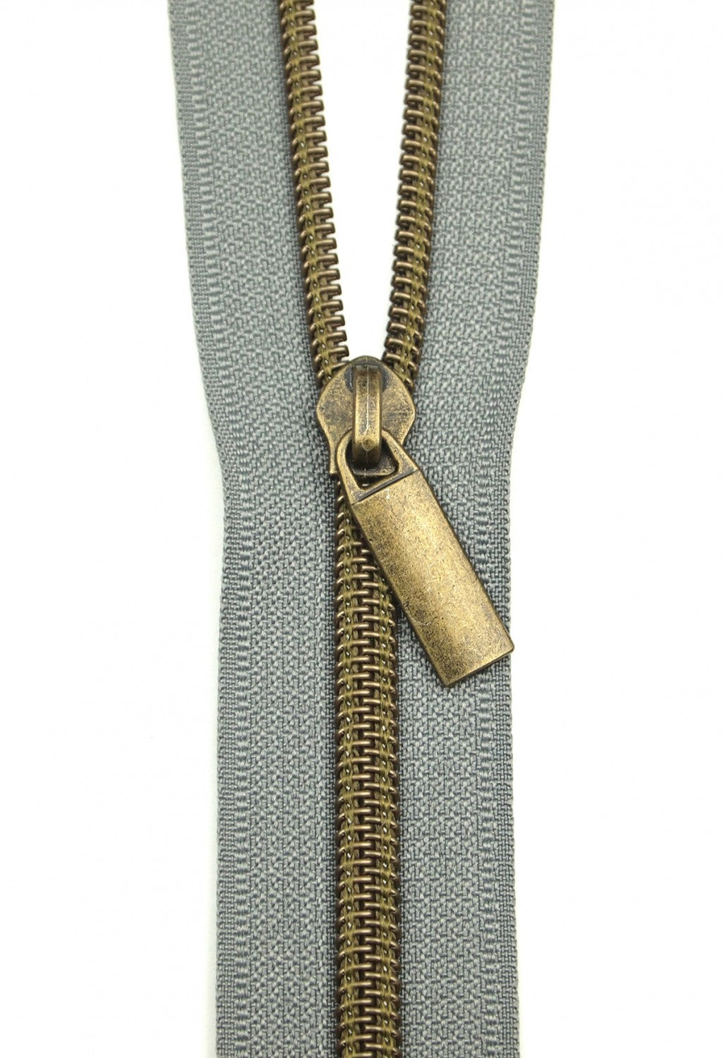 Nylon Coil Zippers: 3 Yards with 9 Pulls Grey #5 - Special Order - Multiple Colors