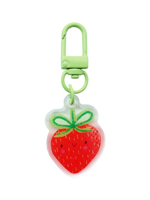 Zipper Glitter Charm Strawberry