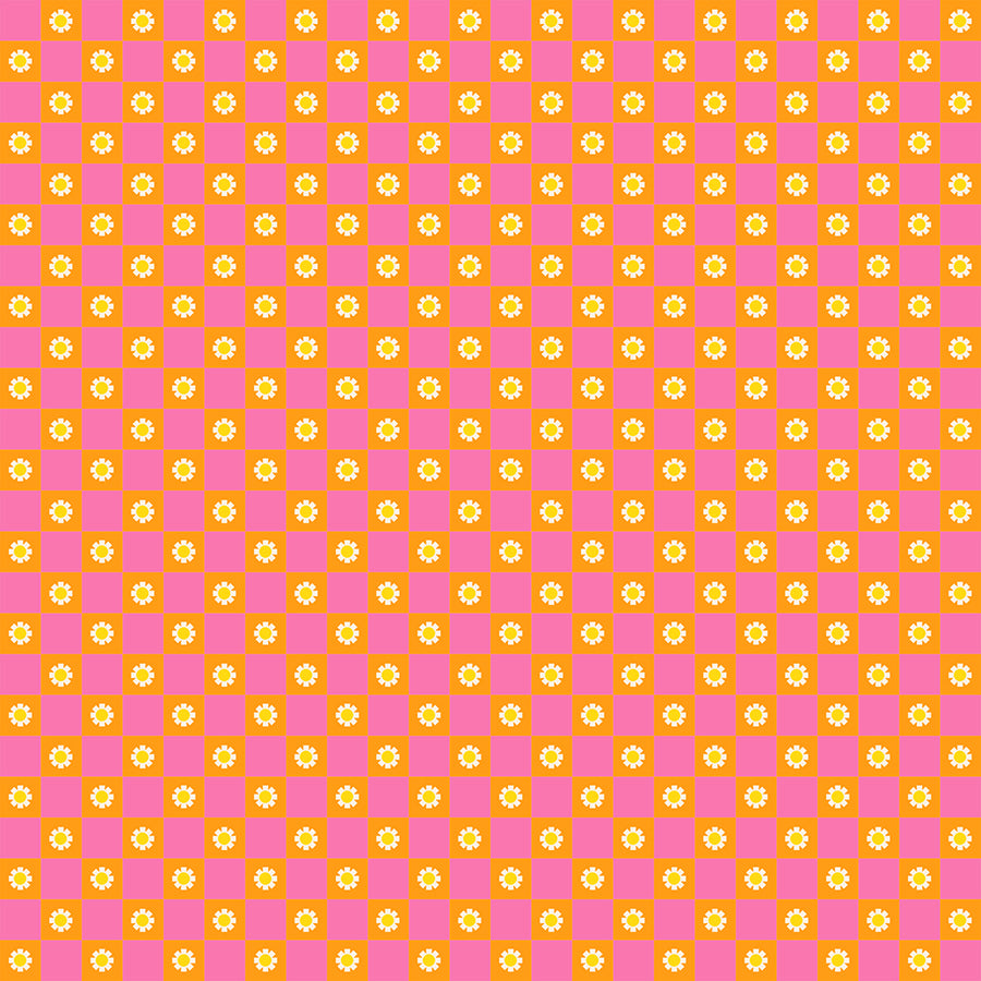 animal animal by Ruby Star Collaborative : Flower Check Orange RS5169 13