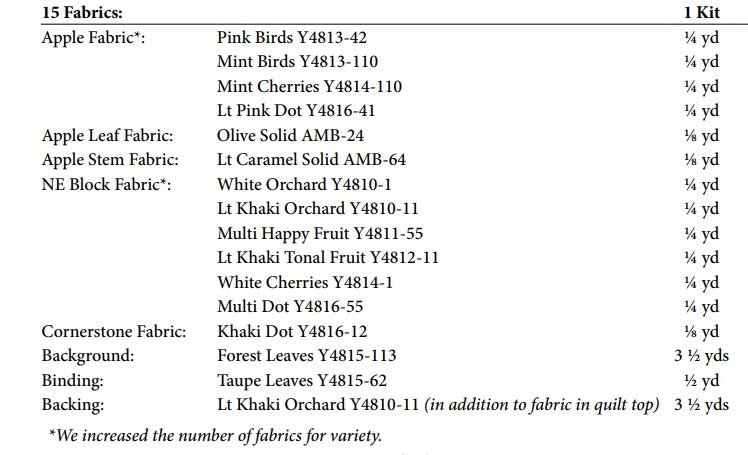 A Fruitful Life by Julia Khimich : Apple Butter Days Quilt Kit