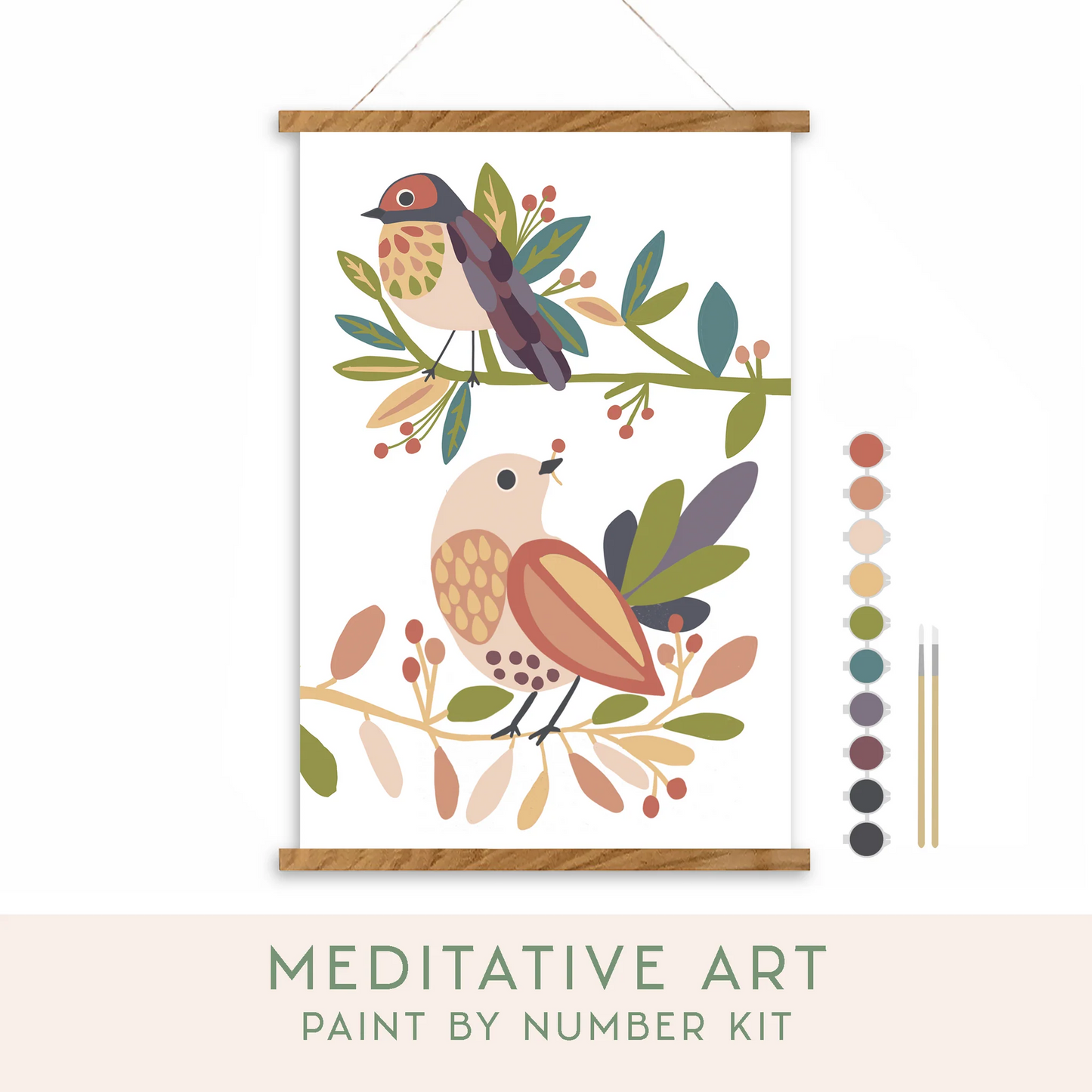 Birds in Balance Nature Meditative Art Paint By Number Kit