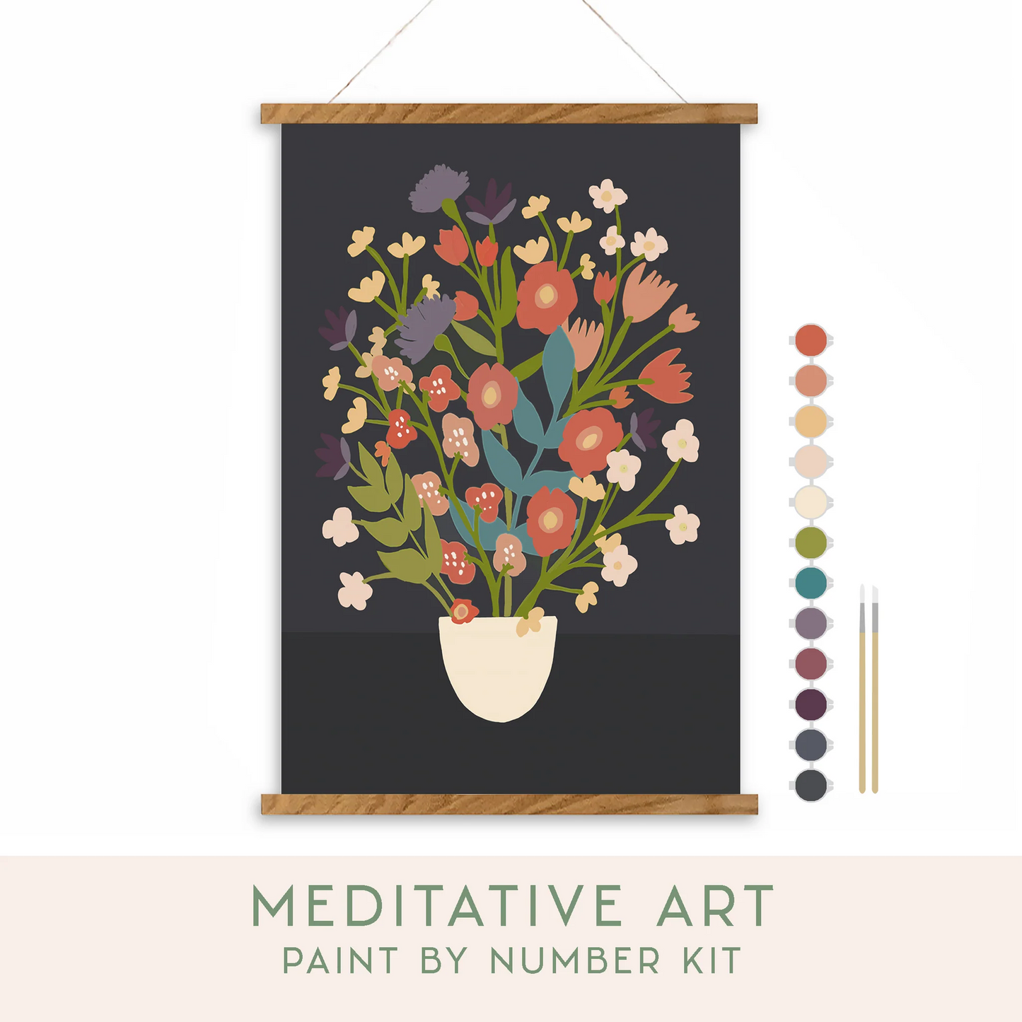 Flower Bouquet  Meditative Art Paint By Number Kit