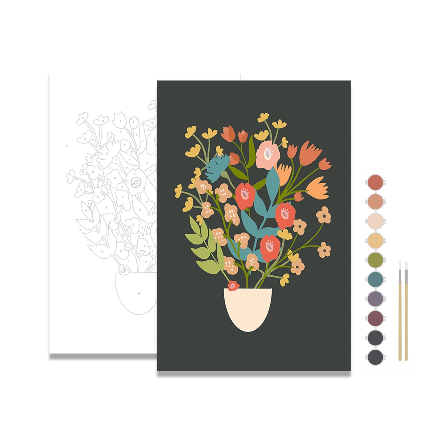 Flower Bouquet  Meditative Art Paint By Number Kit