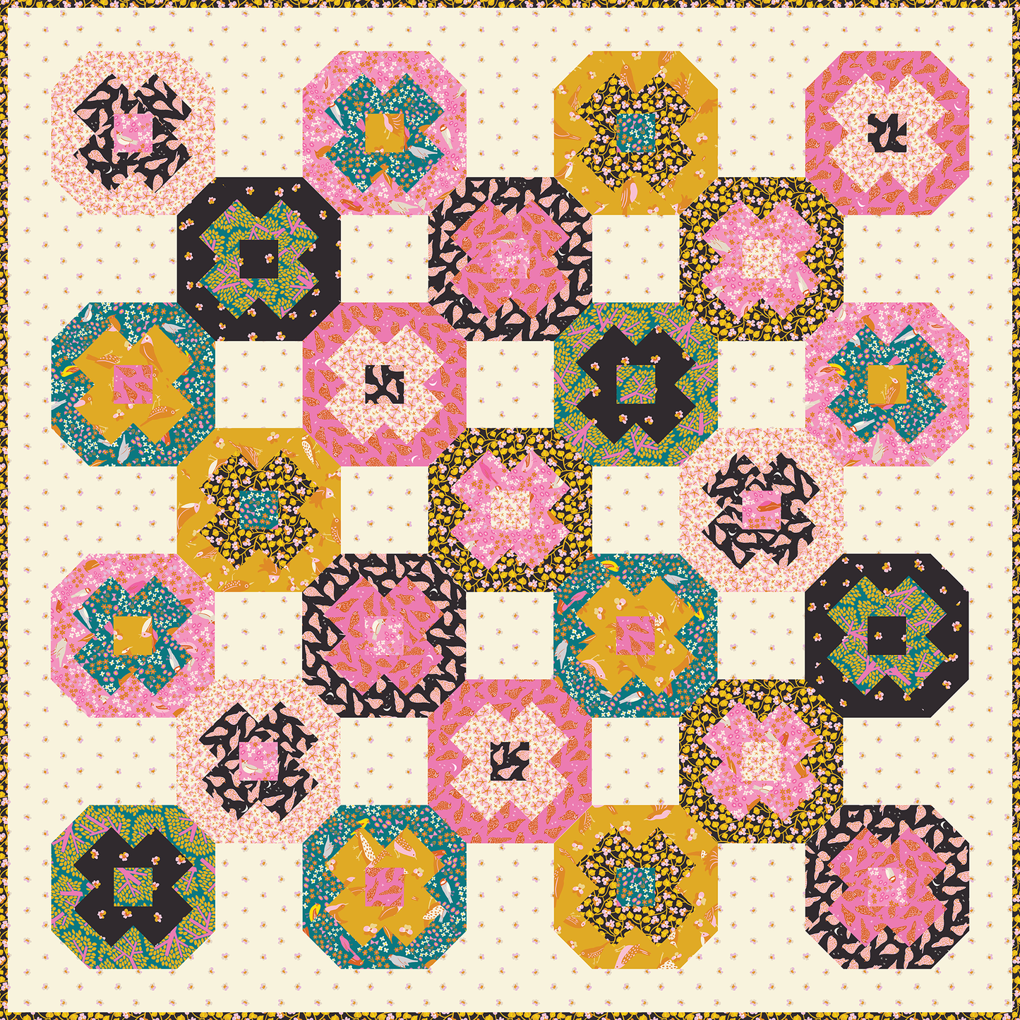 Bird is the Word by Kimberly Kight : Churn Dot Quilt Kit (Estimated Arrival Dec.2024)