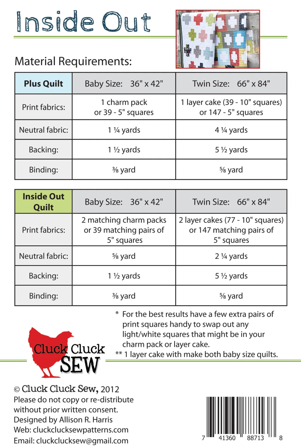 Inside Out Quilt Pattern by Cluck Cluck Sew