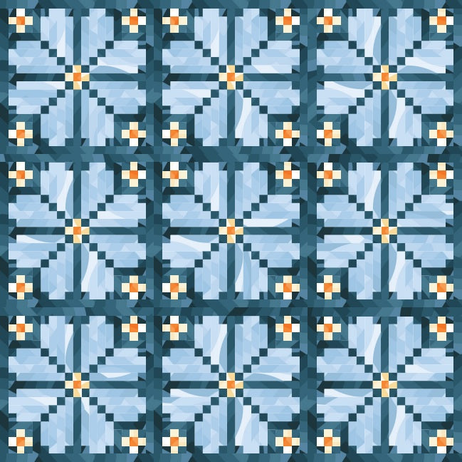 Echo by Emily Van Hoff : Knitted Blooms Quilt Kit