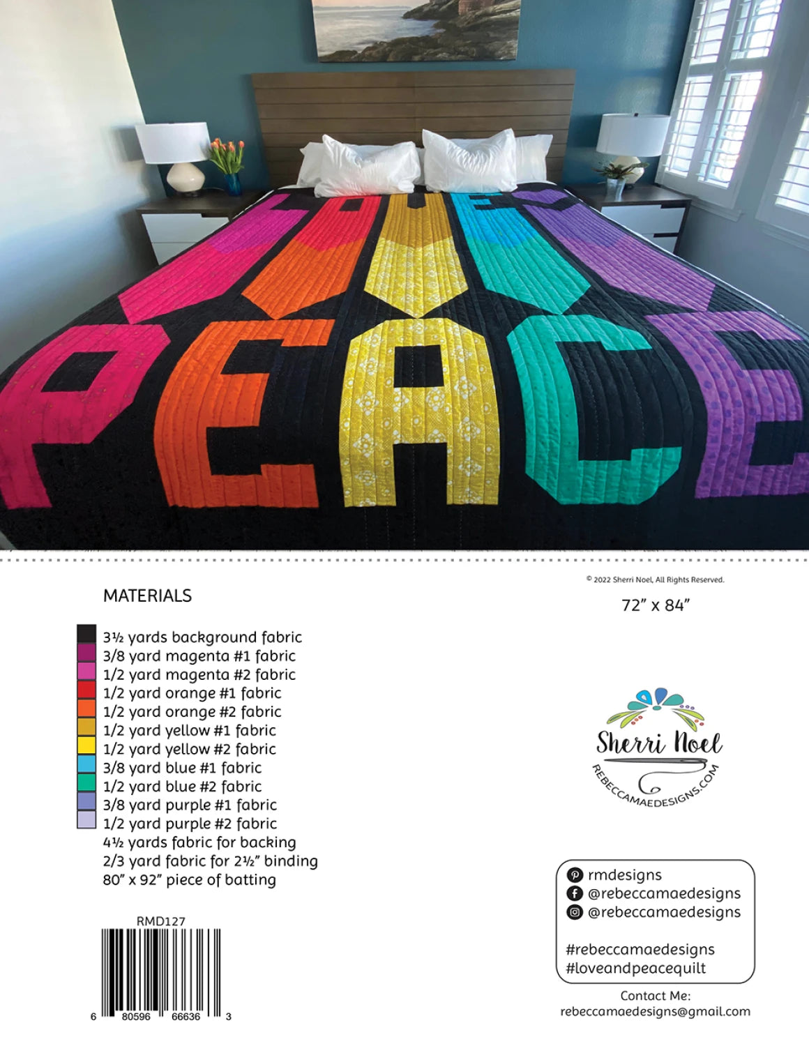 Love and Peace Quilt Pattern by Rebecca Mae Designs
