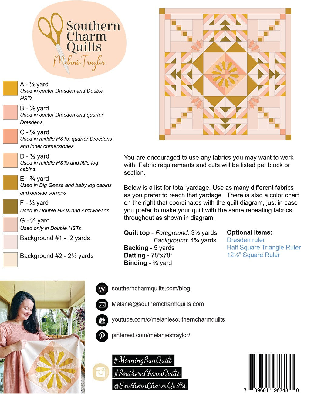 Morning Sun Quilt Pattern # SCQ-104 - Special Order