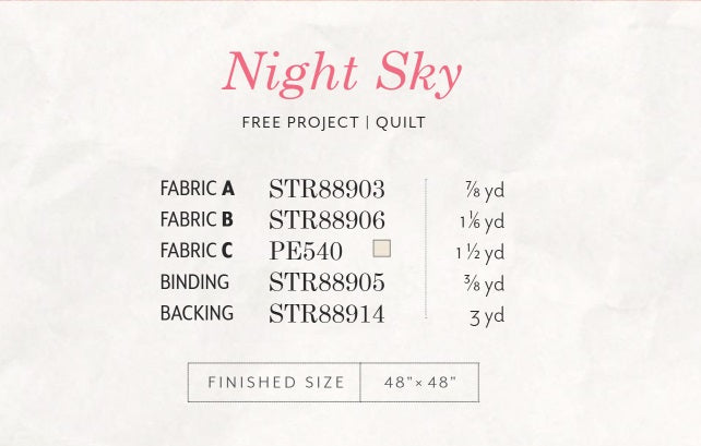 Starling by Maureen Cracknell ~ Night Sky Quilt Kit (Estimated Arrival - August 2025)