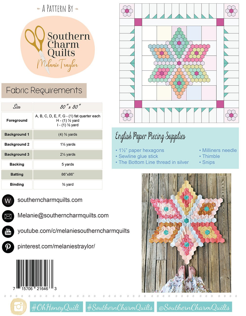 Oh Honey Quilt Pattern # SCQ-113 - Special Order