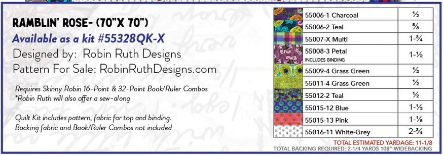 Winding Road by Natalie Barnes : Ramblin' Rose Quilt Kit