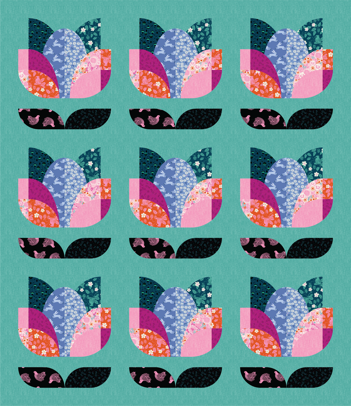 Spring Equinox Quilt Kit featuring Backyard by Sarah Watts
