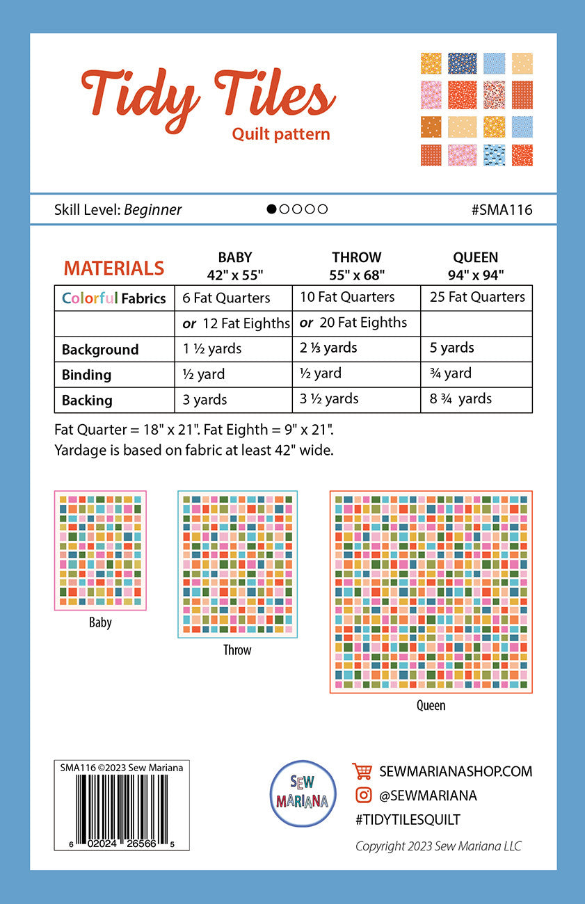 Tidy Tiles Quilt # SMA-116 - Special Order