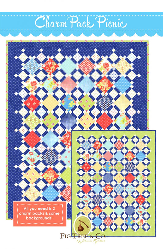 Charm Pack Picnic Quilt Pattern by Fig Tree & Co