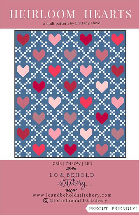 Heirloom Hearts Quilt Pattern by Lo & Behold Stitchery