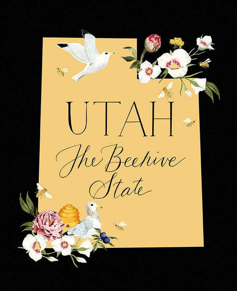 The Beehive State par Shealeen Louise pour Riley Blake Utah Panel Noir 