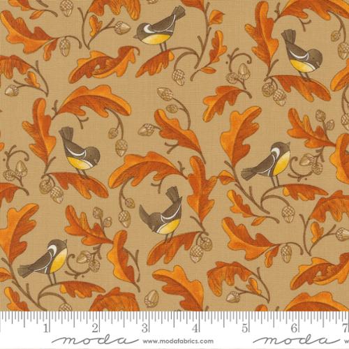 Forest Frolic by Robin Pickens for Moda - Chickadees and Acorns - Caramel 48742 14