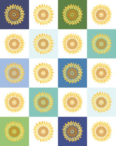 Pre-Order Sunflowers In My Heart by Kate Spain for Moda - Multi 27326 11 - Panel