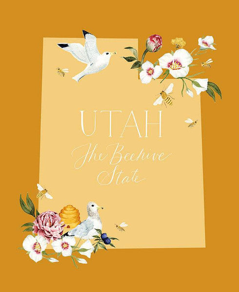 The Beehive State by Shealeen Louise for Riley Blake Utah Panel Butterscotch