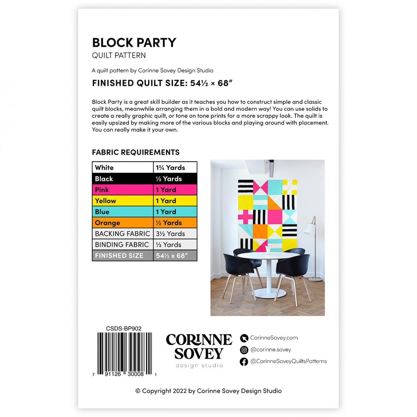 Block Party Quilt Pattern by Corinne Sovey