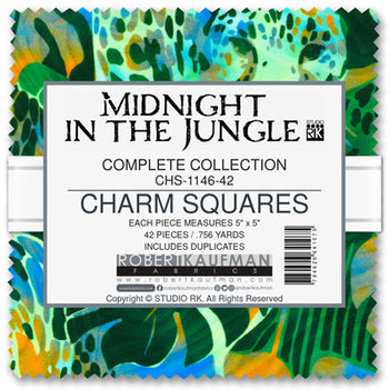 Midnight in the Jungle by Studio RK - Charm Pack