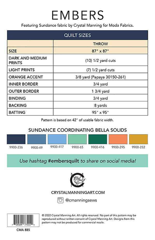 Embers Quilt Pattern by Crystal Manning