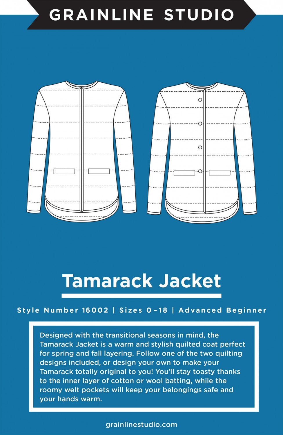 Tamarack Jacket Sizes 0-18 by Grainaline Studio