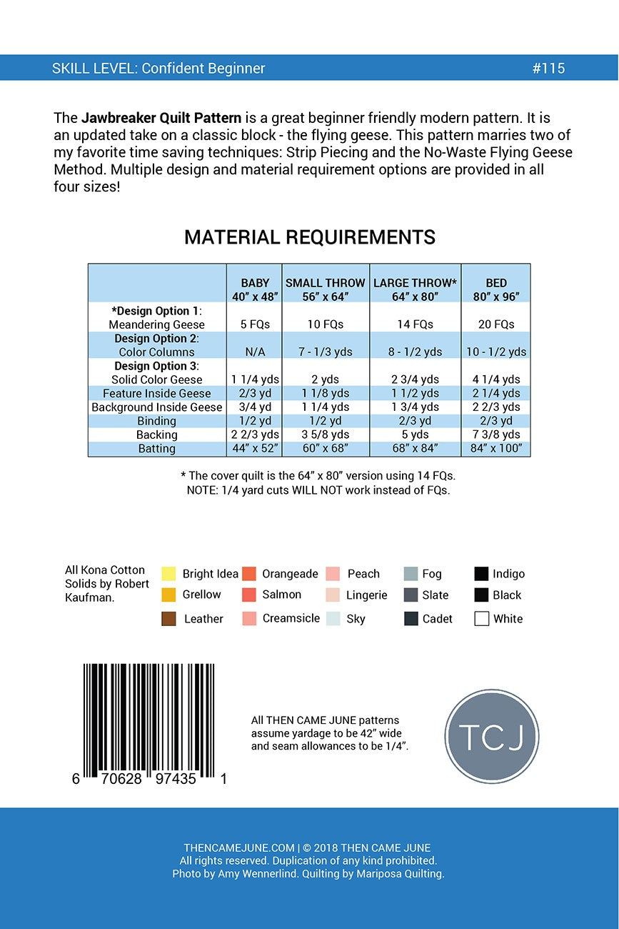 Jawbreaker Quilt Pattern by Then Came June