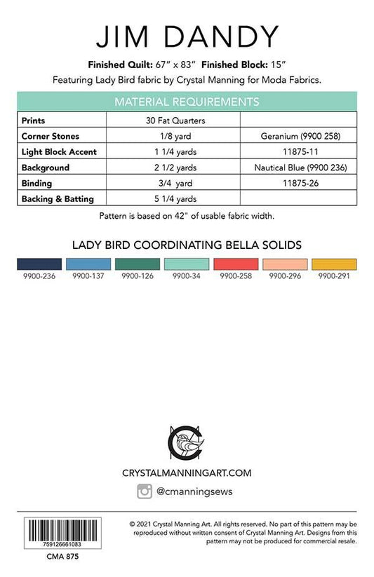 Jim Dandy Quilt Pattern by Crystal Manning