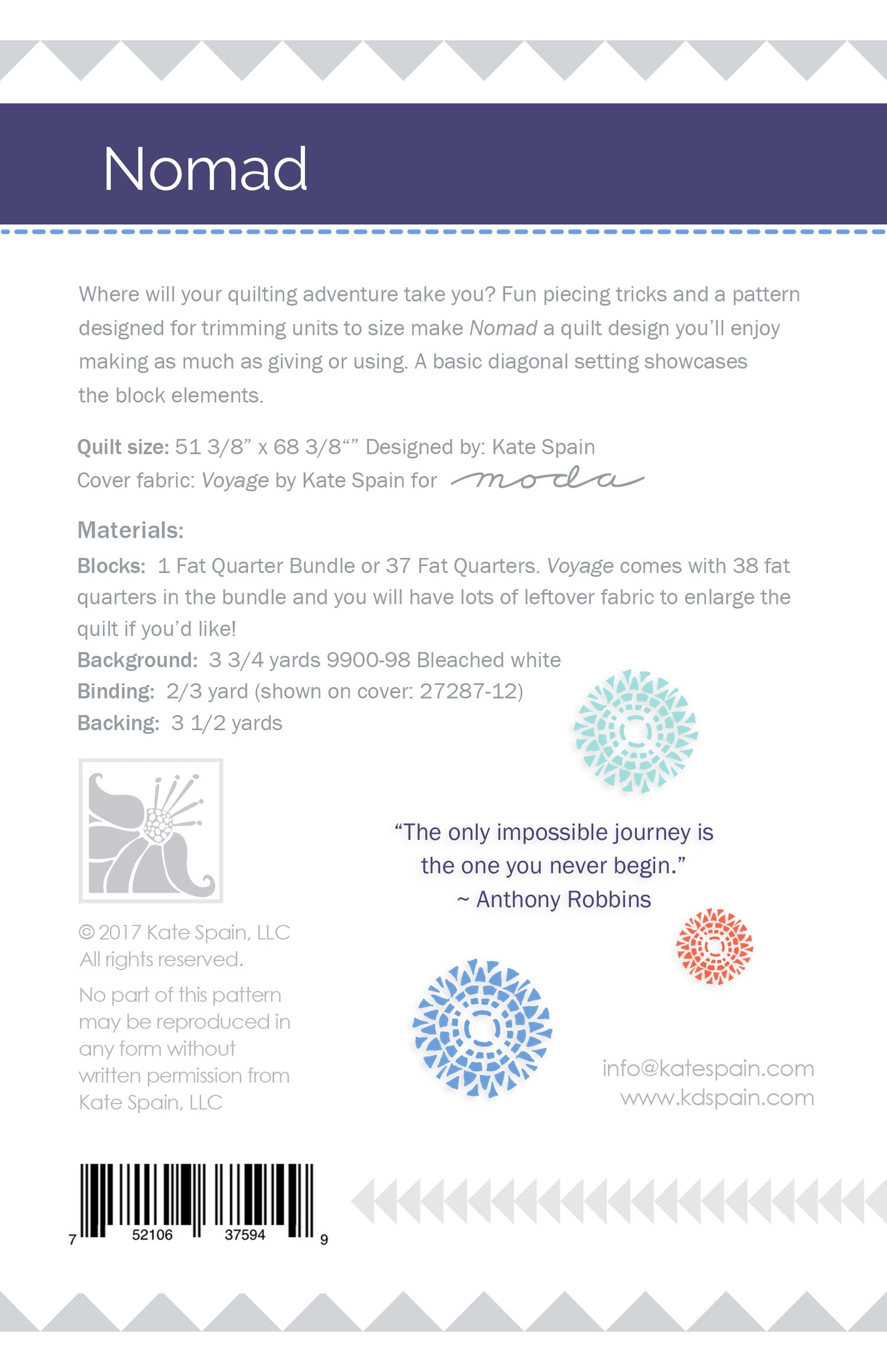 Nomad Quilt Pattern by Kate Spain