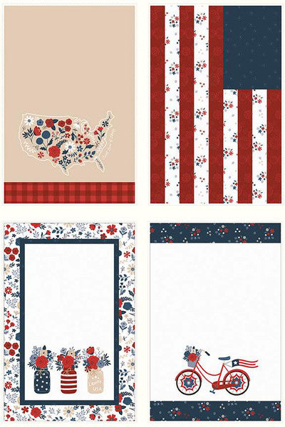 Red, White & True Home Decor Patriotic Canvas Towel Panel by Dani Mogstad