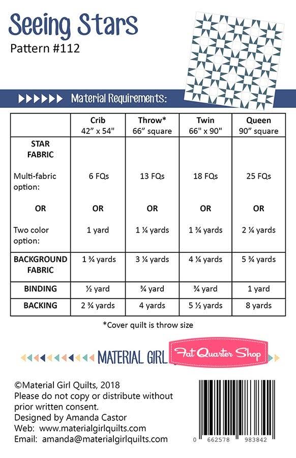 Seeing Stars Quilt Pattern by Material Girl Quilts