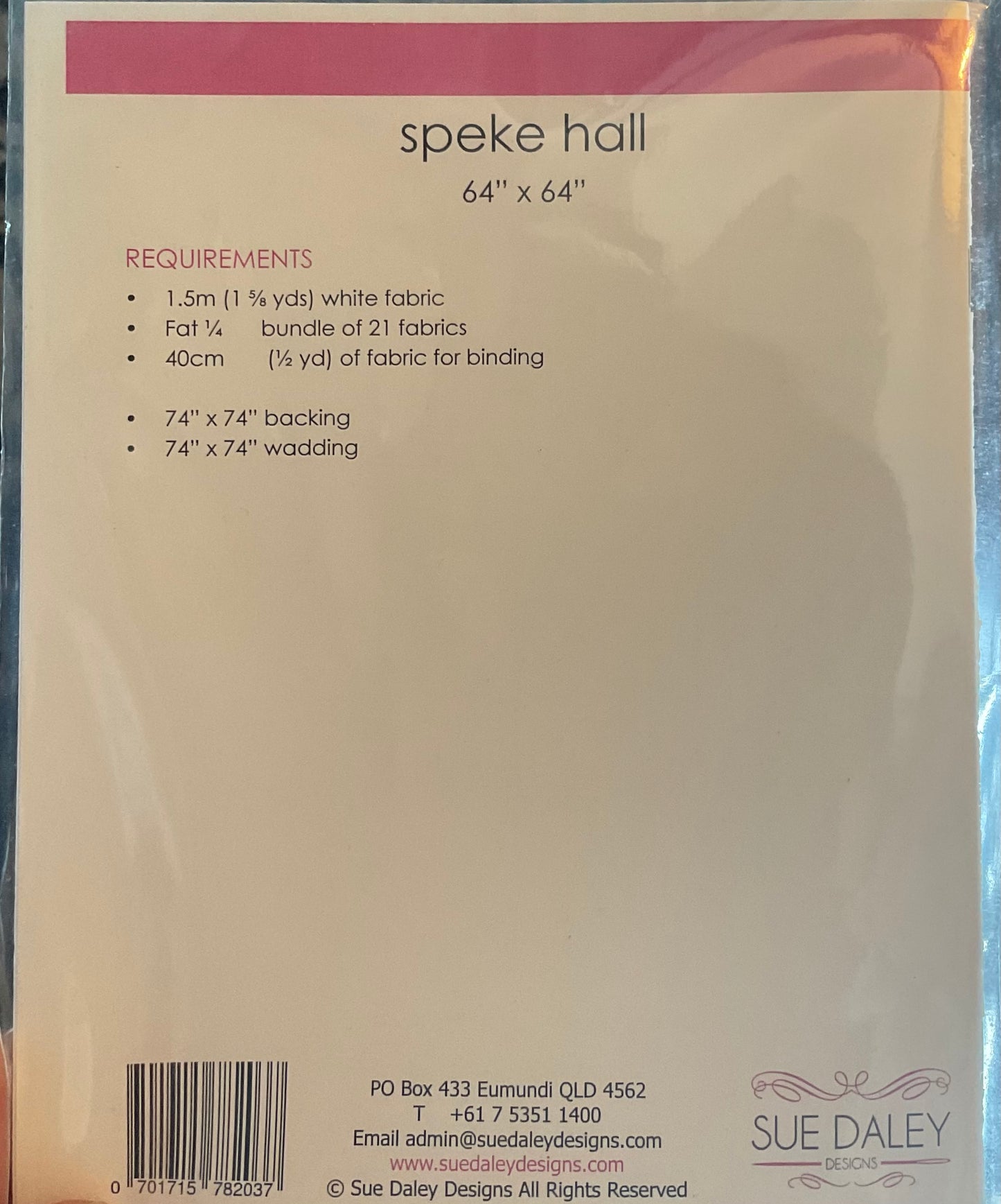 Speke Hall Quilt Pattern by Sue Daley