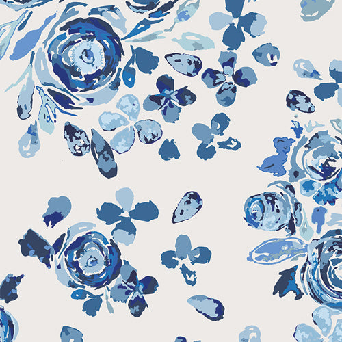 True Blue by Maureen Cracknell - Swifting Flora Indigo