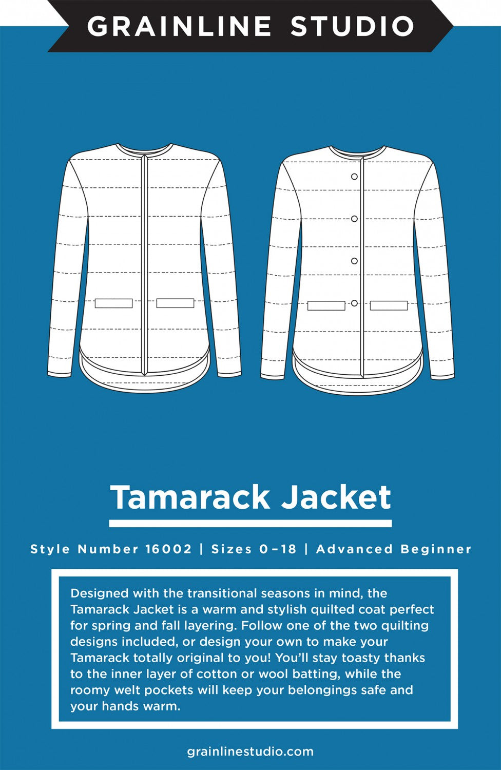 Tamarack Jacket Sizes 0-18 by Grainaline Studio