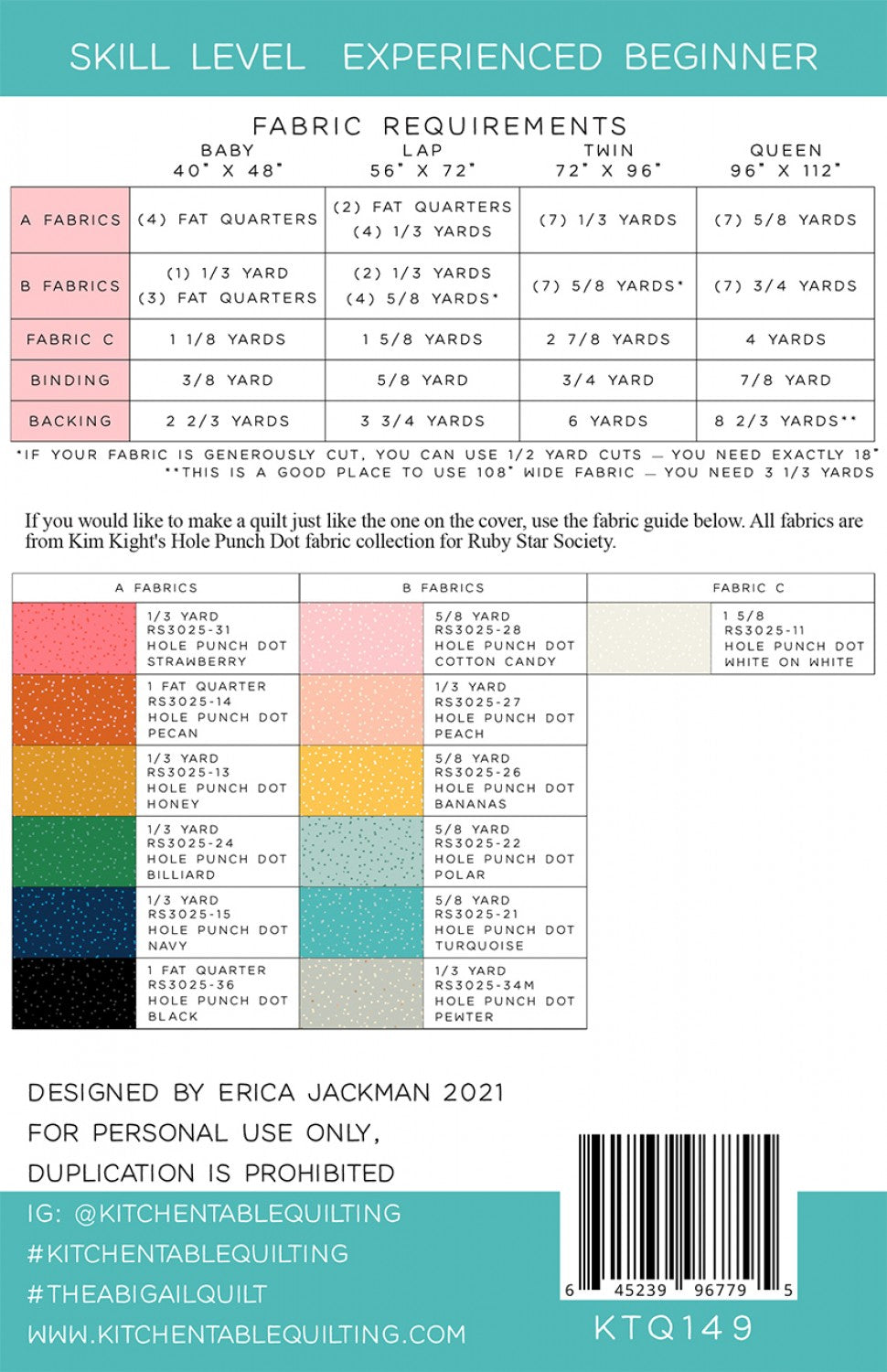 The Abigail Quilt Pattern by Kitchen Table Quilting - Special Order