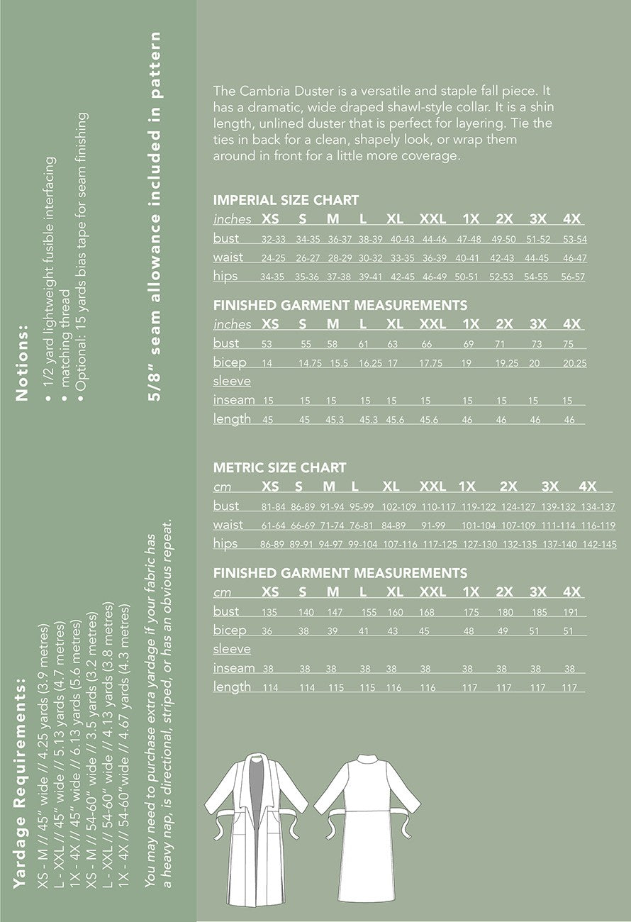 The Cambria Duster by Friday Pattern Co.