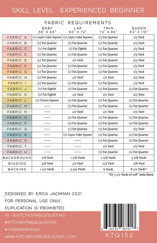 The Diana Quilt Pattern by Kitchen Table Quilting - Special Order