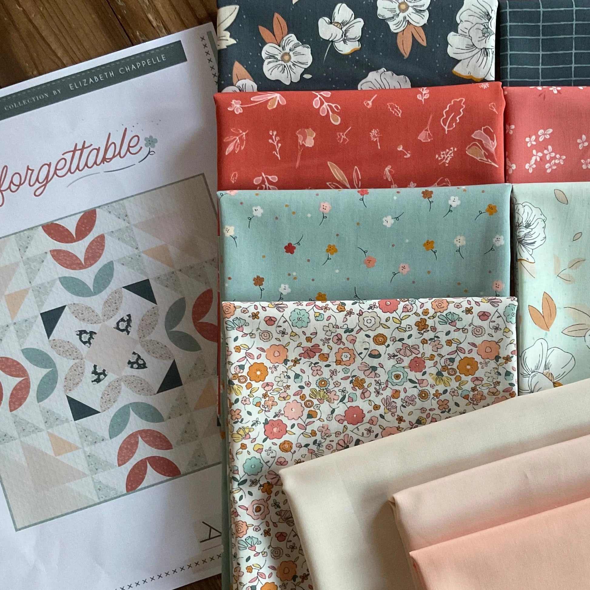 Unforgettable Appliqué Quilt Kit featuring Gayle Loraine by Elizabeth Chappell