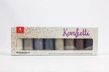 Wonderfil : Konfetti 8 Spool Thread Set : Sea and Sand Glass 50wt