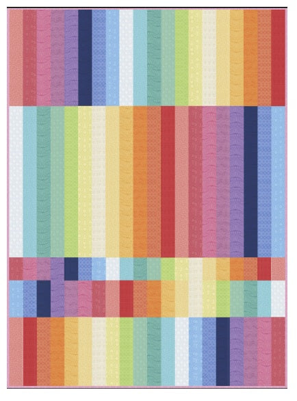 Strip Tease Quilt Kit : Rainbow Sherbet by Sariditty for Moda