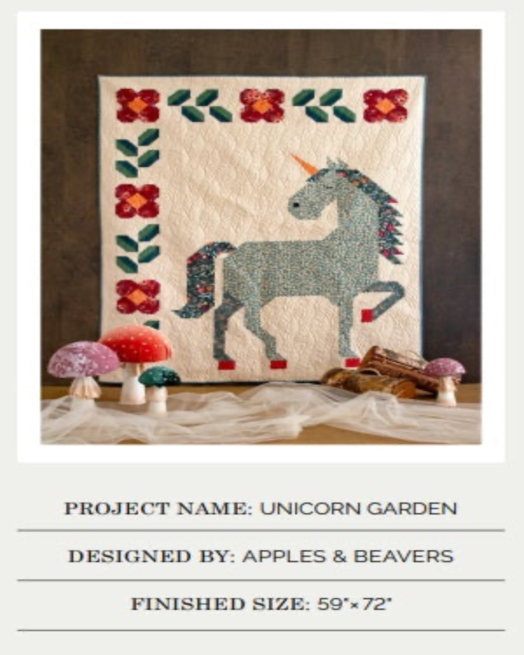 Unicorn Garden Quilt Kit : Woodland Keeper by Maureen Cracknell